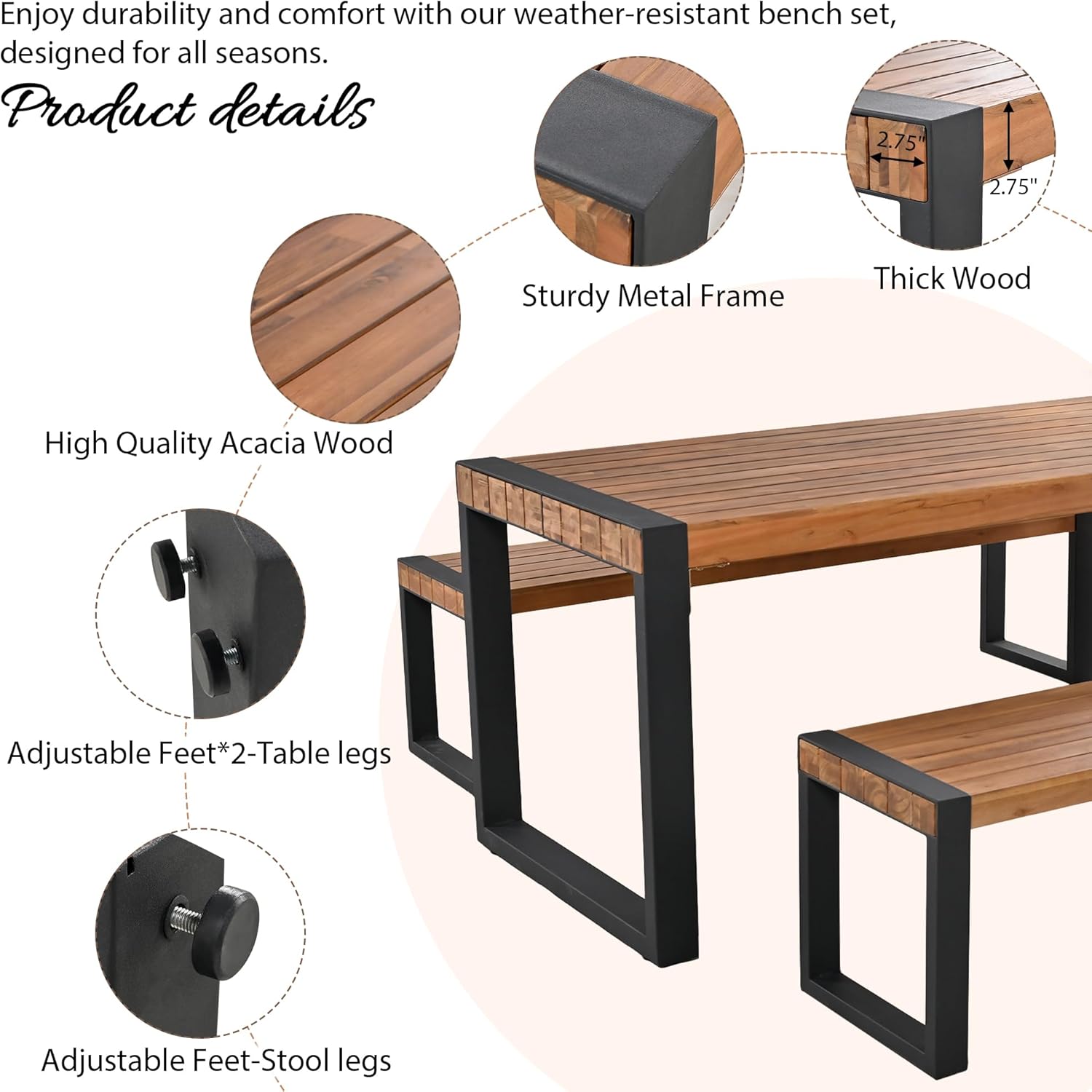 🌿 Outdoor Garden Bench 🪑 Weather-Resistant & Stylish Patio Seating