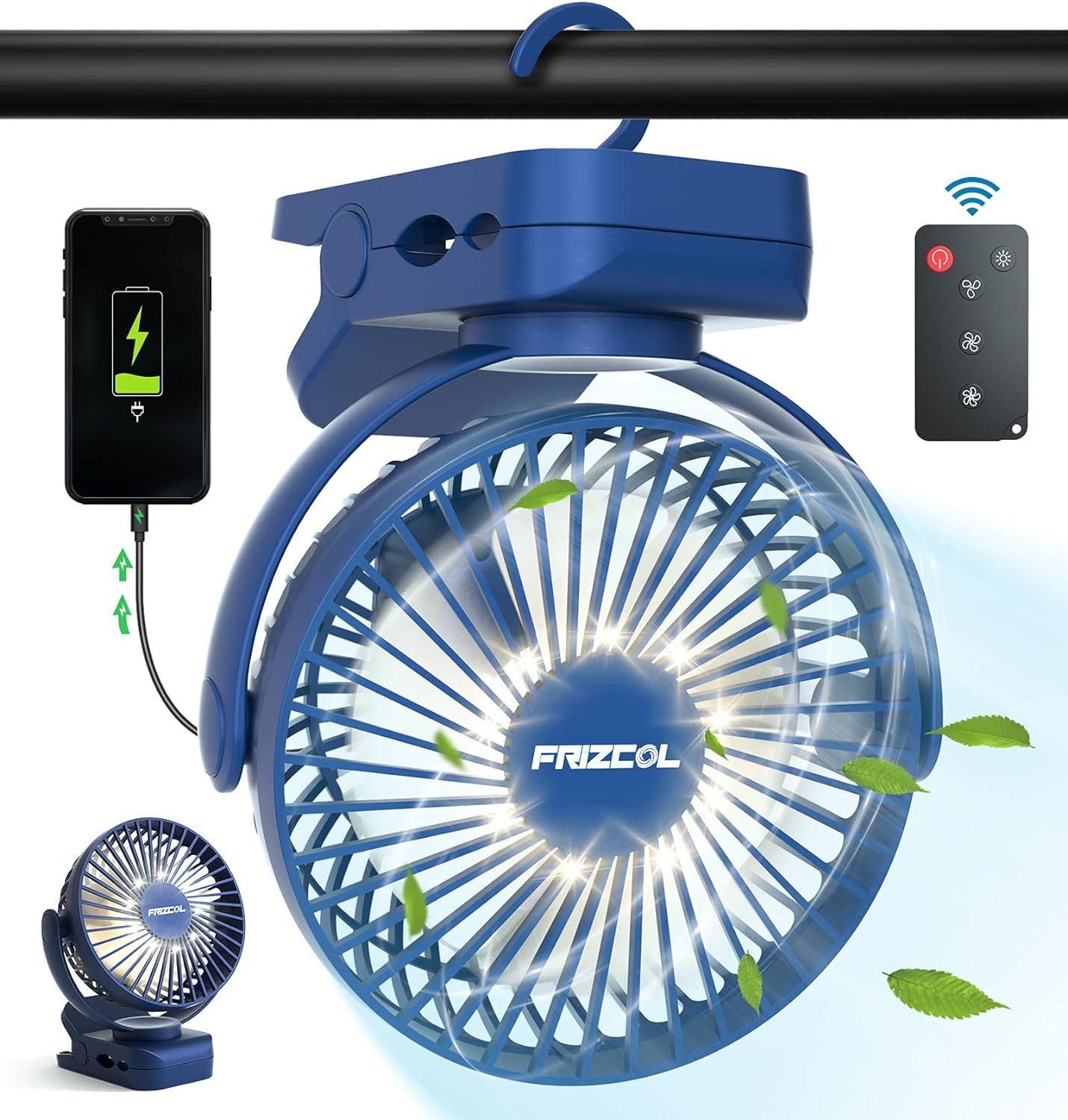 🌬️ Portable Rechargeable Fan & Emergency Light ⚡ Stay Cool & Safe Anywhere!