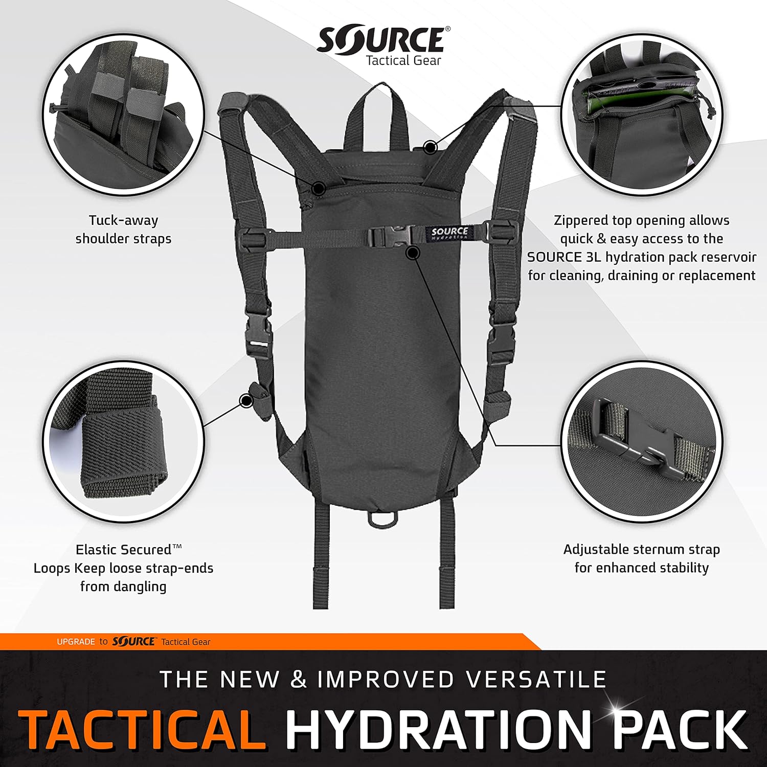 💧 Tactical Hydration Pack 🎒 Outdoor Water Bladder for Hiking & Adventure