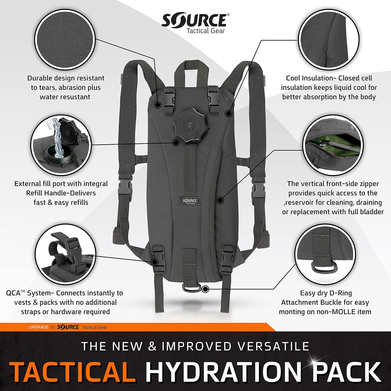 💧 Tactical Hydration Pack 🎒 Outdoor Water Bladder for Hiking & Adventure